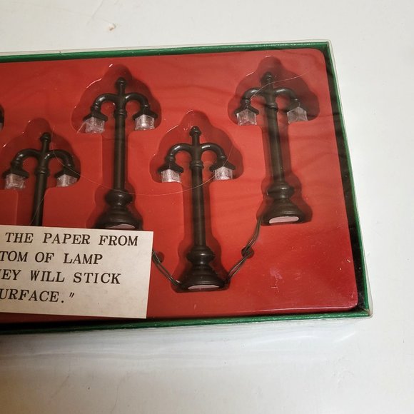 Lefton Vintage Village Miniature Lamp 3'' Posts Lights AC DC Operated 1989 - Picture 4 of 8